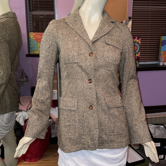 Piazza Sempione woven woolen tailored lined fitted jacket IT40